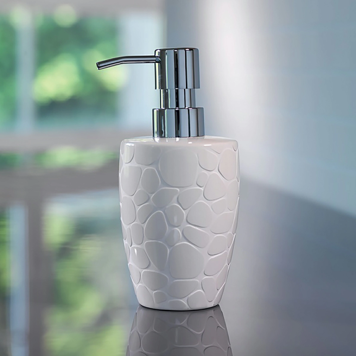 2 Дозатор для жидкого мыла Spirella Darwin Pebble, белый фото 2