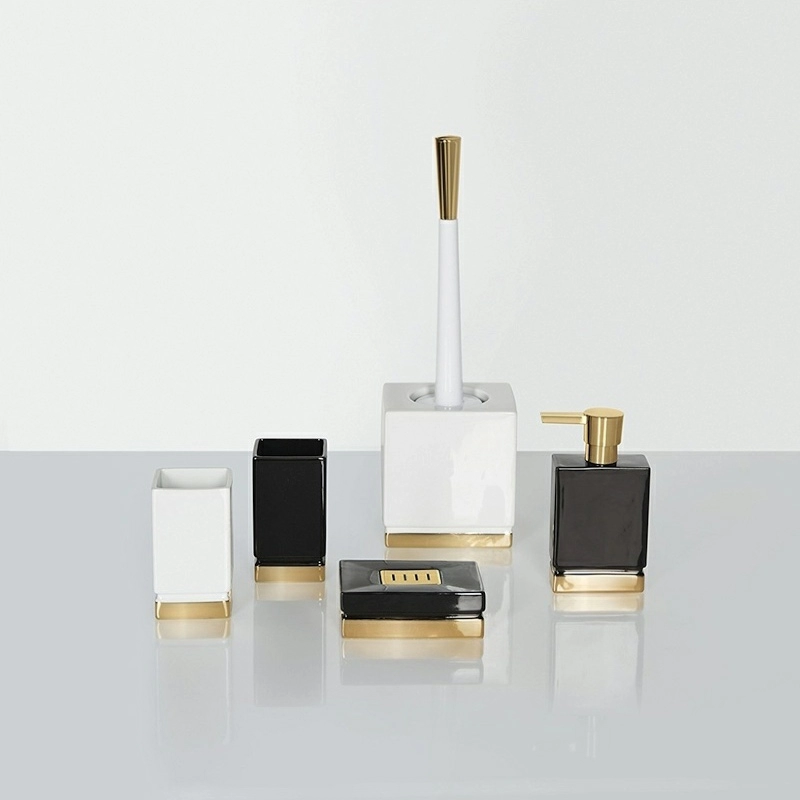 2 Стакан для зубных щеток Spirella Roma, черный с золотом фото 2